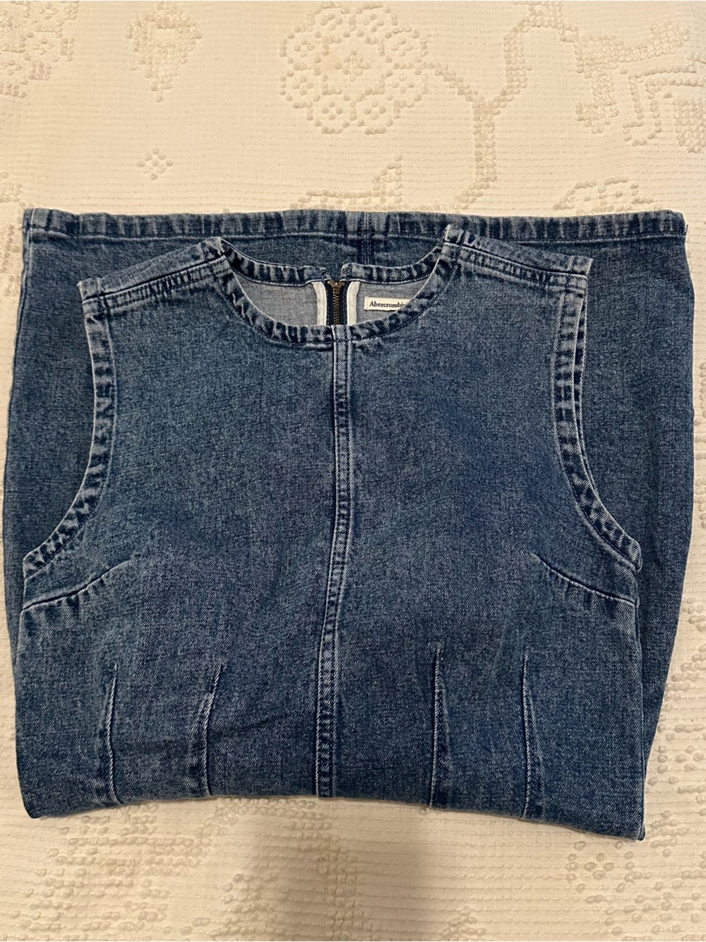 Abercrombie & Fitch Sleeveless Light Blue Denim Mini Dress - Picture 5 of 9